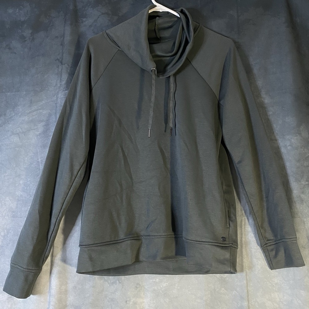 Gaiam Sweater M Gray Funnel Neck Long Sleeve Pullover‎ Dark Acadamia Preppy